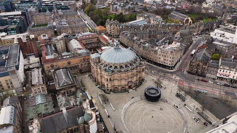 Thumbnail for Drone McEwan Hall Bristo Sq circle front