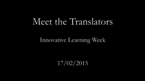Thumbnail for entry Meet The Translators