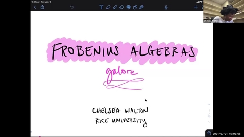 Thumbnail for entry LAGOON: Leicester Algebra and Geometry Open ONline: Chelsea Walton