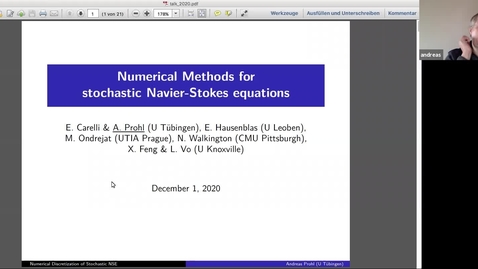 Thumbnail for entry One World Virtual Seminar Series - Stochastic Numerics and Inverse Problems: Andreas Prohl (Tübingen)