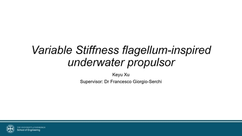 Thumbnail for Keyu Xu - Variable Stiffness flagellum-inspired underwater propulsor