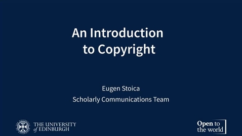 Thumbnail for entry Introduction to copyright (Library Bitesize)