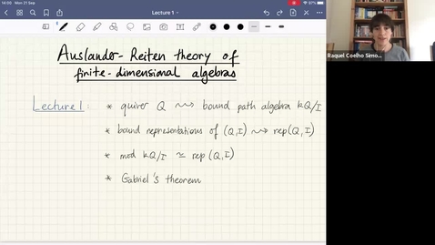 Thumbnail for Auslander-Reiten theory in representation theory of finite-dimensional algebras - Raquel Coelho Guardado Simoes