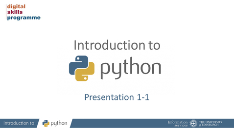 Thumbnail for entry Introduction to Python Part 1-1