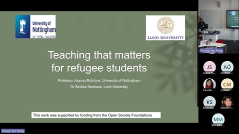 Thumbnail for entry Teaching that Matters for Refugee Students