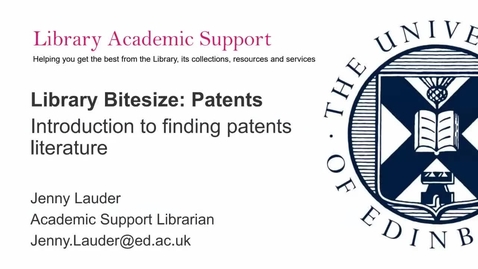Thumbnail for Patents literature - introduction to finding and accessing patents literature