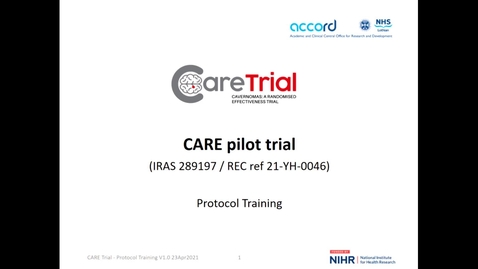 Thumbnail for entry Video 5 - CARE Study Training with the Trial Manager