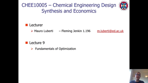 Thumbnail for Lecture 9 - Fundamentals of Optimisation