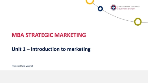 Thumbnail for Strategic Marketing Unit 1 Introduction