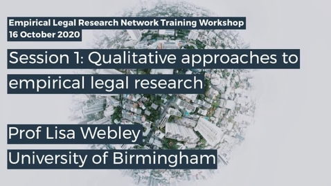 Thumbnail for ELRN 2020 Session 1 - Prof Lisa Webley