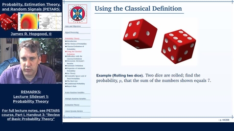 Thumbnail for entry Topic 12: Classical Probability (PETARS, Chapter 3)