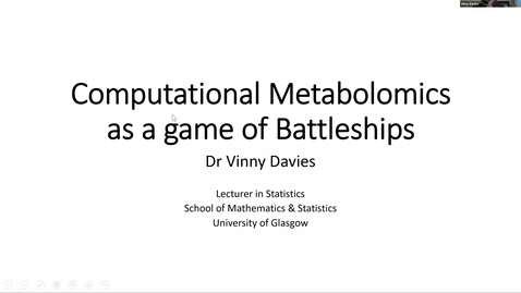 Thumbnail for Vinny Davies (University of Glasgow) Computational Metabolomics as a game of Battleships