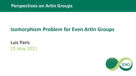 Thumbnail for entry Isomorphism Problem for Even Artin Groups -  Luis Paris