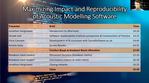 Thumbnail for entry Maximizing Impact and Reproducibility of Acoustic Modelling Software Workshop Session 4