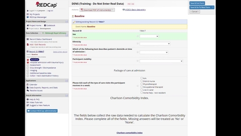 Thumbnail for entry Baseline pages data entry