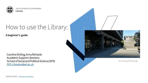Thumbnail for entry How to use the Library: A beginner's guide