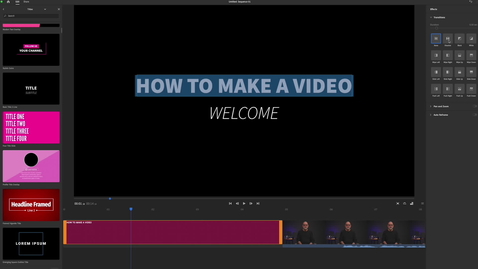 Thumbnail for Editing a Video