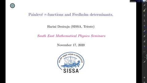 Thumbnail for South East Mathematical Physics Seminars: Harini Desiraju