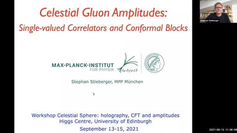 Thumbnail for entry Stephan Stieberger - Celestial Gluon Amplitudes: Single-valued Correlators and Conformal Blocks (Celestial Sphere: holography, CFT and amplitudes)