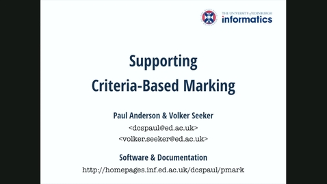 Thumbnail for PMark: supporting criteria-based marking
