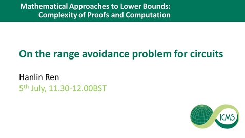 Thumbnail for entry On the range avoidance problem for circuits - Hanlin Ren