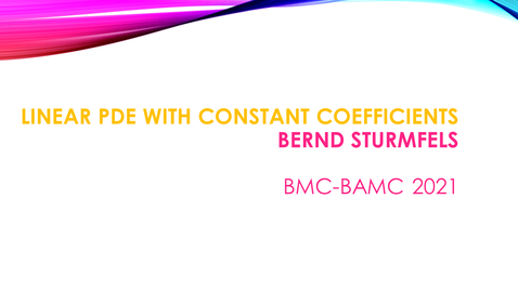 Thumbnail for entry BMC BAMC 2021 Bernd Sturmfels