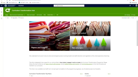 Thumbnail for Curriculum Transformation Programme Update - June 14th 2021