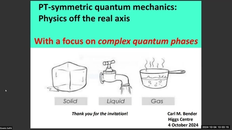 Thumbnail for Carl Bender Colloquium 