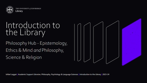 Thumbnail for entry Introduction to the Library (MSc Philosophy online)