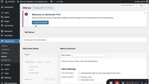 Thumbnail for Blogging: adding pages to menus