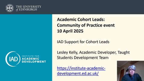 Thumbnail for IAD support for Cohort Leads 10 April 2025