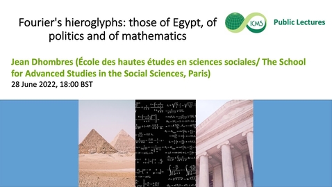 Thumbnail for Fourier's hieroglyphs, Jean Dhombres