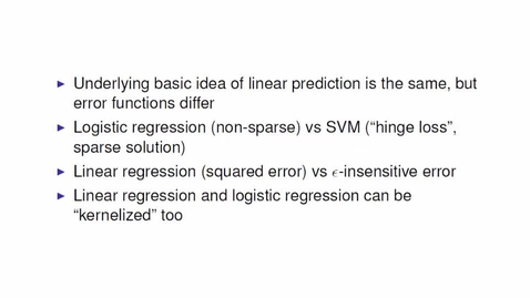 Thumbnail for entry SVM Summary and Comparison