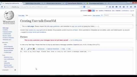 Thumbnail for Editing Wikipedia: Communicating with others using the Talk page and Help Desk
