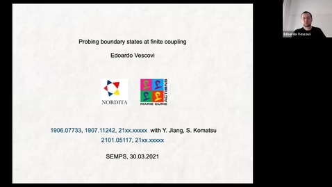 Thumbnail for entry South East Mathematical Physics Seminars: Edoardo Vescovi  - Probing boundary states at finite coupling