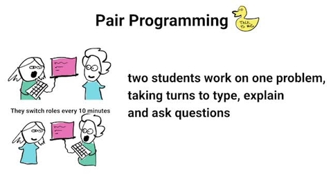 Thumbnail for Pair Programming - two students work on one problem, taking turns to type, explain and ask questions - UoE Teaching and Learning Conference 2021 - Fiona McNeill, Pawel Orzechowski
