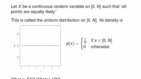 Thumbnail for Continuous Random Variables Examples