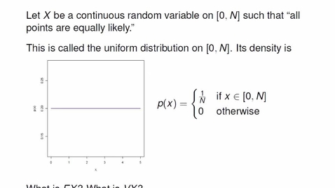 Thumbnail for entry Continuous Random Variables Examples