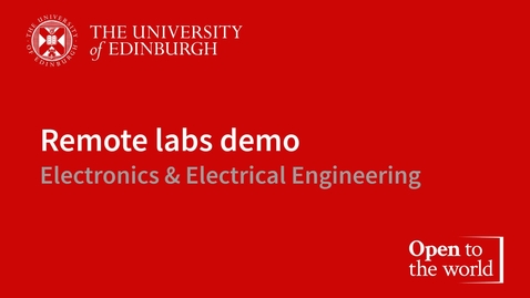 Thumbnail for Introduction to the remote labs  demonstration