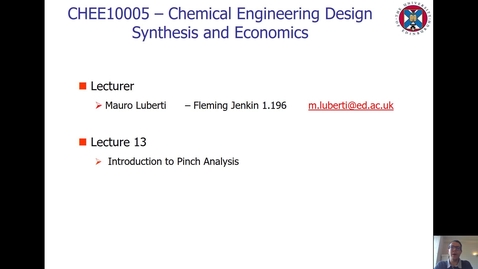 Thumbnail for entry Lecture 13 - Introduction to Pinch Analysis