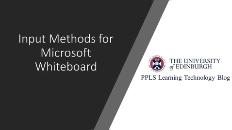 Thumbnail for entry PPLS Learning Technology Blog: Input Methods for Microsoft Whiteboard 