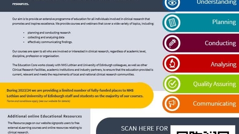 Thumbnail for Education at Edinburgh CRF - Poster Pitch for the RSS Conference