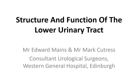 Thumbnail for Structure and function of lower urinary tract Part 1