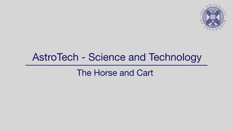 Thumbnail for entry AstroTech - Science and technology - The horse and the cart