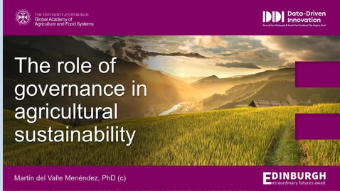 Thumbnail for The role of governance in agricultural  sustainability