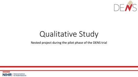 Thumbnail for DENS Trial - SIV slides - Qualitative component