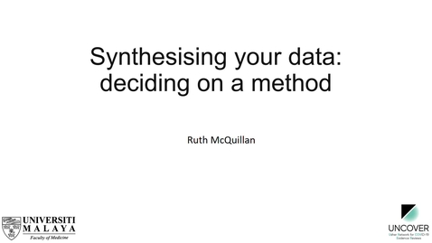 Thumbnail for SR course 8a - Deciding on synthesis method