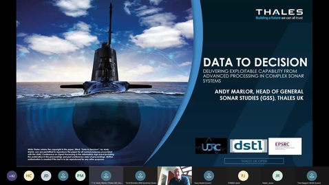 Thumbnail for entry Data to Decision’ – Delivering Exploitable Capability from Advanced Processing in Complex Sonar Systems