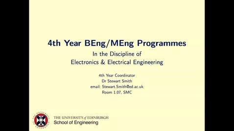 Thumbnail for entry Welcome Back Year 4 and 5 Electronics and Electrical Engineering Programmes