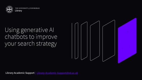 Thumbnail for Using generative AI to improve your search strategy